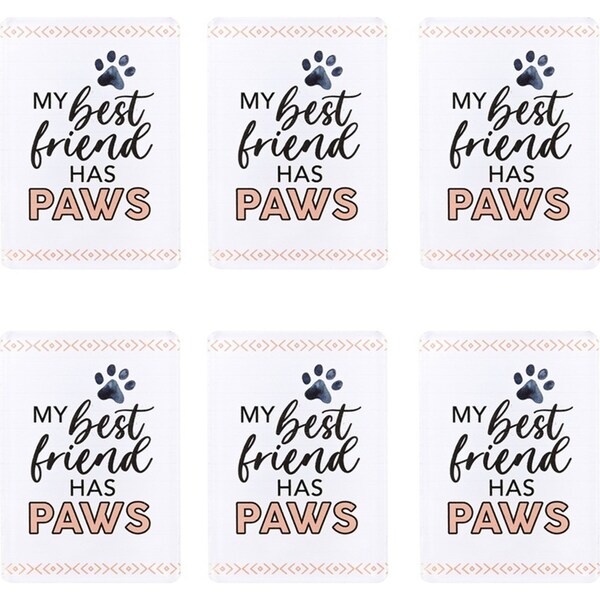 6x Splosh Pet Lovers Best Friend 7cm Acrylic Magnet Home Fridge Decor White