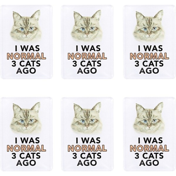 6x Splosh Pet Lovers Normal 7cm Acrylic Magnet Home/Kitchen Fridge Decor White