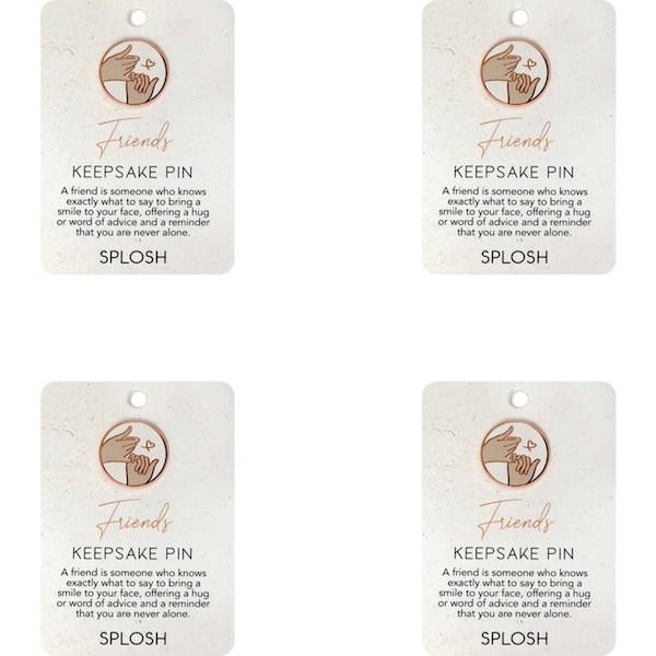 4x Splosh Enamel Pinky Promise Friends Keepsake Pin Button Brooch 7.5x11cm