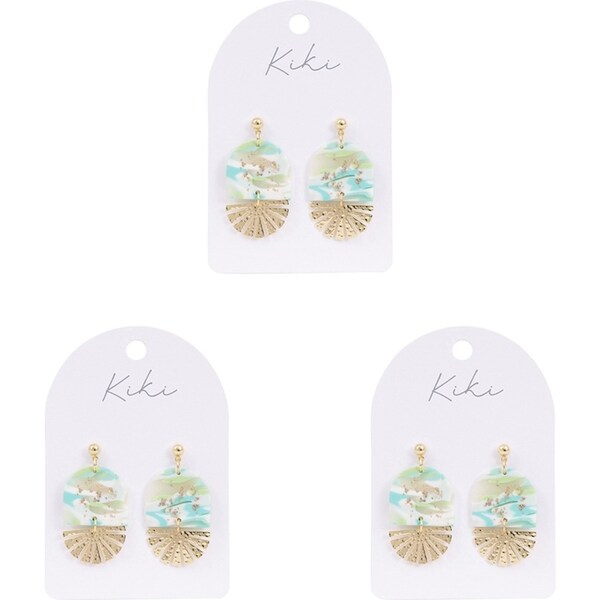 3x Splosh KiKi Aqua Shimmer Drop Earrings Women Fashion/Style Jewellery 5cm