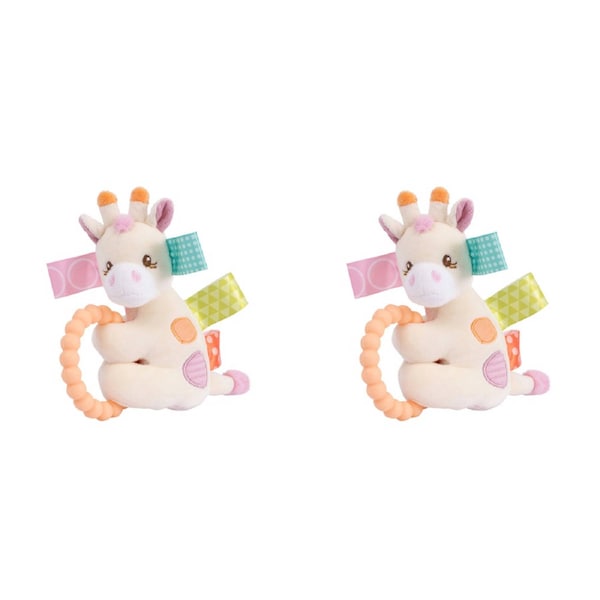 2x Mary Meyer Taggies Tilly Giraffe 13cm Teether Rattle Toy Baby Kids 0+ PNK