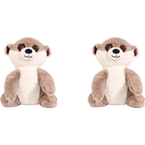 2x Splosh Toasty Hugs Milo Meerkat Soft Plush 35cm Stuffed Toy Baby 0+ Brown