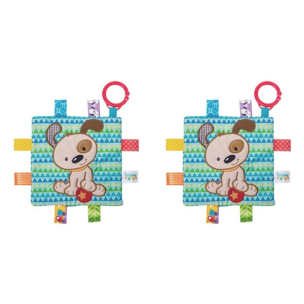 2x Mary Meyer Taggies Buddy Dog Crinkle Me 16.5cm Activity Toy Baby/Infant 0+