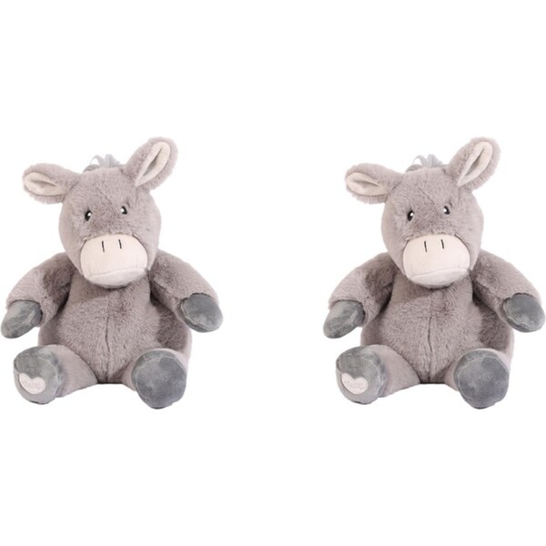 2x Splosh Toasty Hugs Diego Donkey Soft Plush 35cm Stuffed Toy Baby 0+ Grey