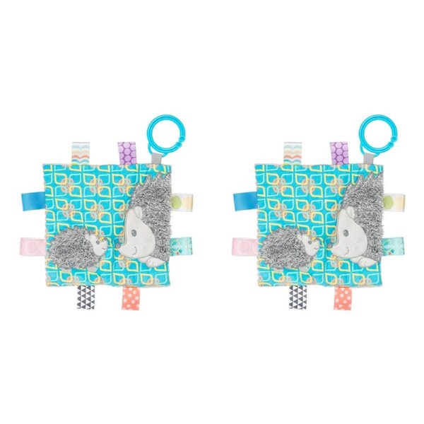 2x Mary Meyer Taggies Heather Hedgehog Crinkle Me Toy 16.5cm Baby 0+ Aqua