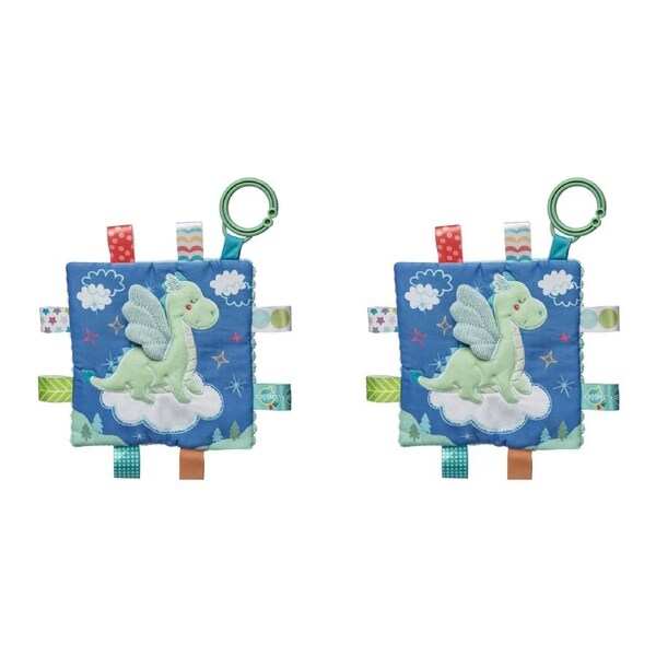 2x Mary Meyer Taggies Drax Dragon Crinkle Me Toy 16.5cm Baby/Kids 0+ Blue