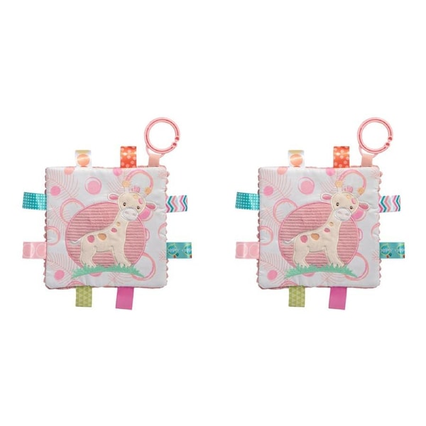 2x Mary Meyer Taggies Tilly Giraffe Crinkle Me Toy 16.5cm Baby/Kids 0+ PNK