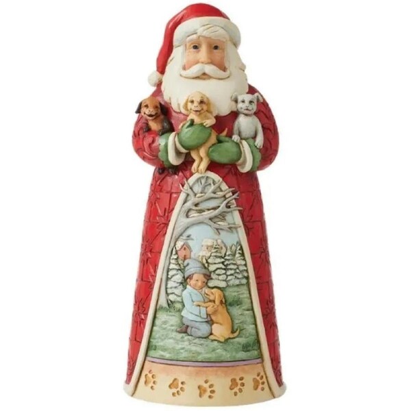 Jim Shore Heartwood Creek - Santa with Puppies Figurine