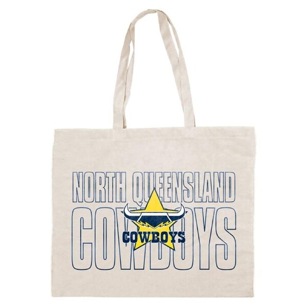 North Queensland QLD Cowboys NRL Canvas Tote Carry Shopping Grocery Bag