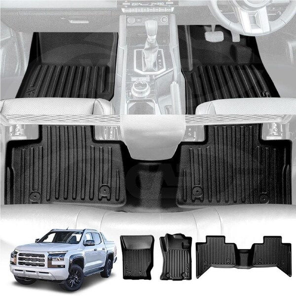 3D Customized Heavy Duty All Weather Car Mats Floor Liner Full Set Carpet for Mitsubishi Triton MV Double Cab 2024-Onwards