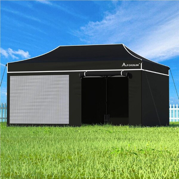 3x6m Gazebo ALFORDSON Pop Up Marquee Side Wall Portable Black