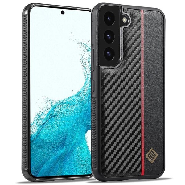 Protective Case For Samsung Galaxy S22 5g, Carbon Fiber Texture Leather Coated Tpu+eva Phone Case