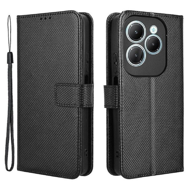 For Transsion Infinix Hot 40 X6836/Hot 40 Pro X6837 Leather Case Diamond Texture Phone Wallet