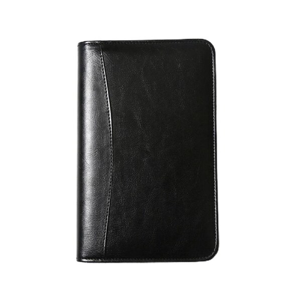 Note Book Loose-leaf Storage Bag Design Zipper Spiral Bound A6 Writing Journal Notebook Office Supplies -Black