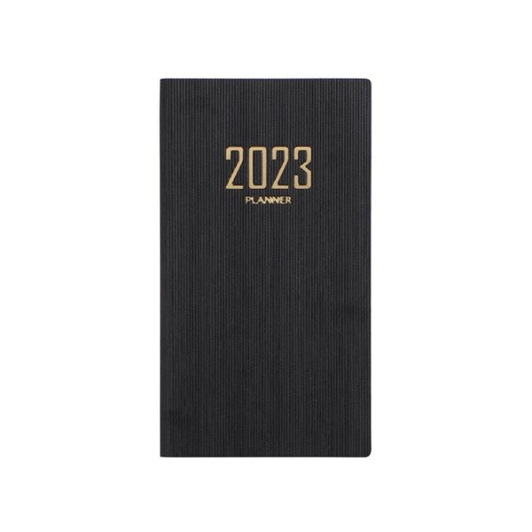 Schedule Book Multifunctional Efficiency Manual Time Management 2023 A6 Mini Agenda Planner Notebook Office Supplies-Black