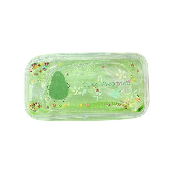 Cosmetics Bag Waterproof Fashion Cartoon Pencil Case Transparent School Pen Box for Home-B