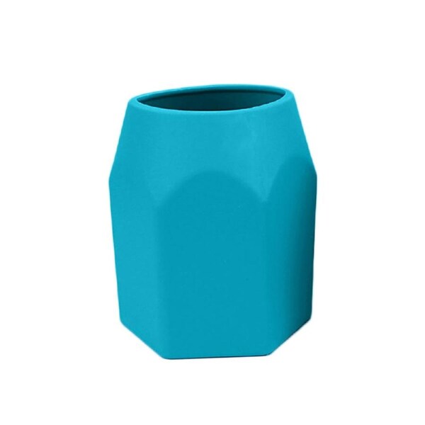 Desktop Soft Silicone Solid Color Pen Holder Organizer Stationery Accessory-Royal Blue