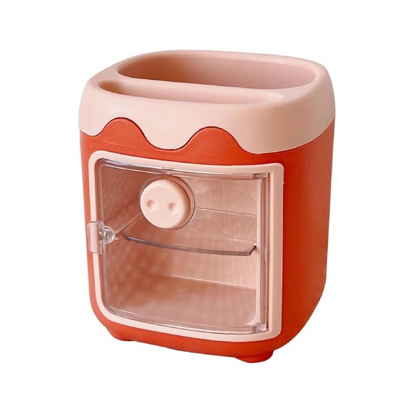 Pen Holder Compartment Adorable Plastic Desktop Divided Pen Makeup Brush Holder Household Supplies