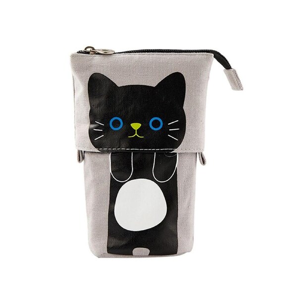 Pen Case Cartoon Print Adjustable Canvas Pencil Bag Pouch Holder for School-B