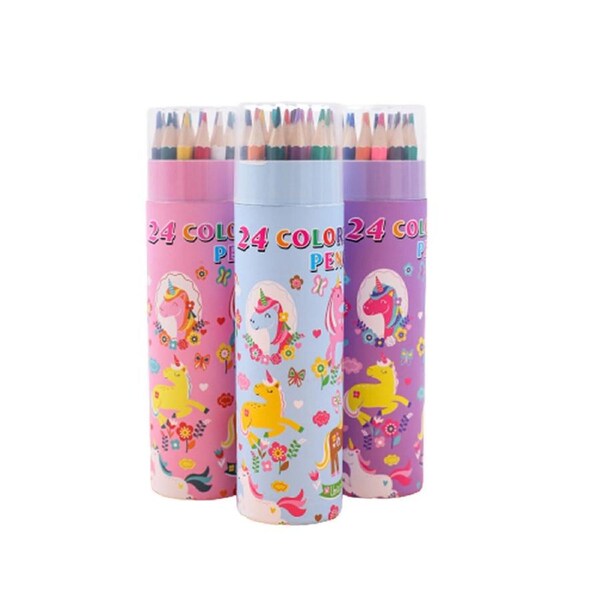 12/18/24/36/48Pcs Colored Pencil Presharpened Soft Core Student Stationery Random Color Drawing Pencil for Kindergarten-C