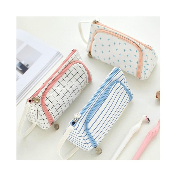 Lovely Uni Student Pen Pencil Case Ruler Holder Canvas Storage Bag ...