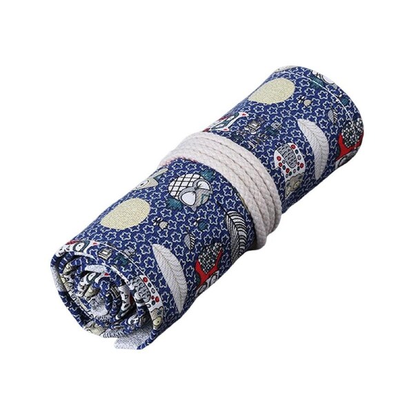 12/24/36/48/72 Holes Rolled Pencil Pouch Foldable Large Capacity Pen Storage Canvas Pencil Pen Case Storage Pouch for Sketch-A 2XL