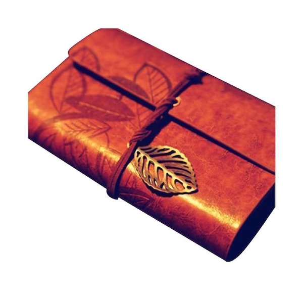 Notebook Vintage Smooth Writting Faux Leather Diary Planner Book for Students-Red