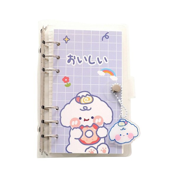 1 Set Scrapbook Notebook Refillable Loose Leaf Detachable Thickened Paper No Ink Bleeding Smooth Writing 100 Sheets Diary Notebook School Accessory-Purple