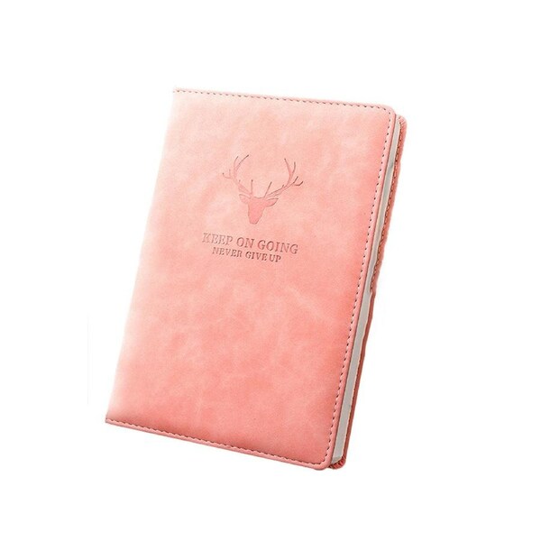 aerkesd 360 Pages A5 Faux Leather Thick Business Notebook Sketch Journal Diary with Pen-Pink