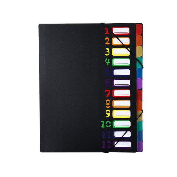 Multi-layer a4 information book file storage 12-layer rainbow classification folder