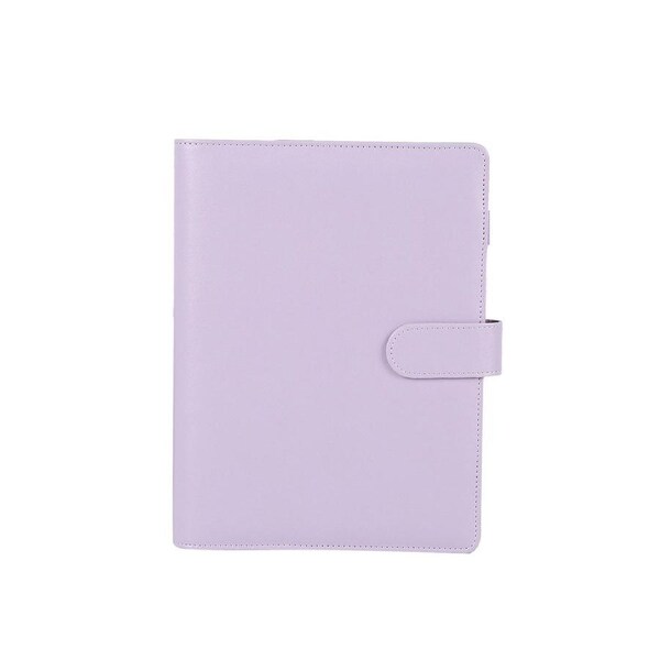 aerkesd Button Snap On Notebook Journal Agenda Planner Book Diary Faux Leather Cover-Purple A5