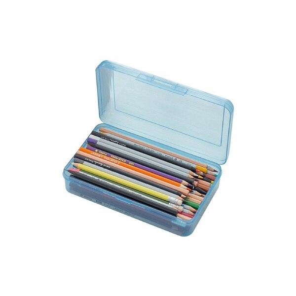 Colored Plastic Pencil Box, Large Capacity Pencil Boxs for Kids Adults, for School Office Supplies