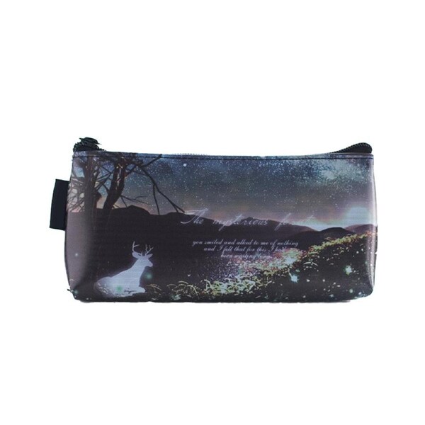 Pencil Bag Pen Cases,Leather Students Stationery Pouch Zipper Bag for Pens, Pencils