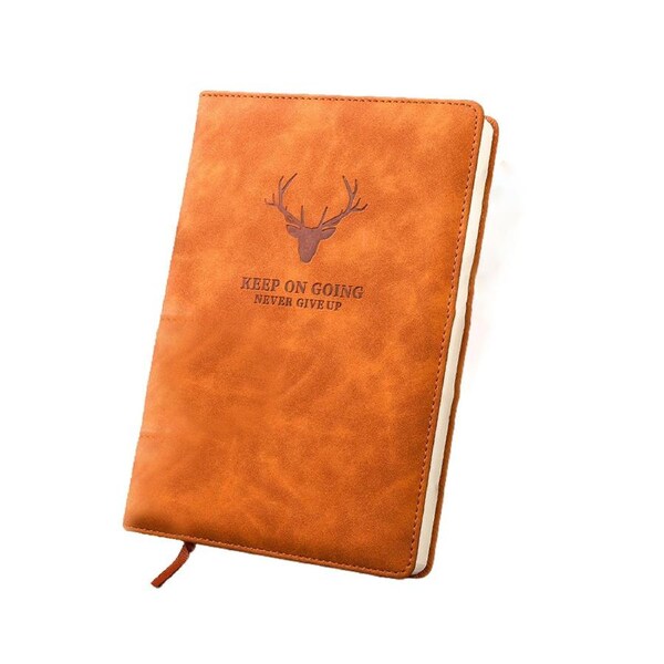 aerkesd 360 Pages A5 Faux Leather Thick Business Notebook Sketch Journal Diary with Pen-Brown