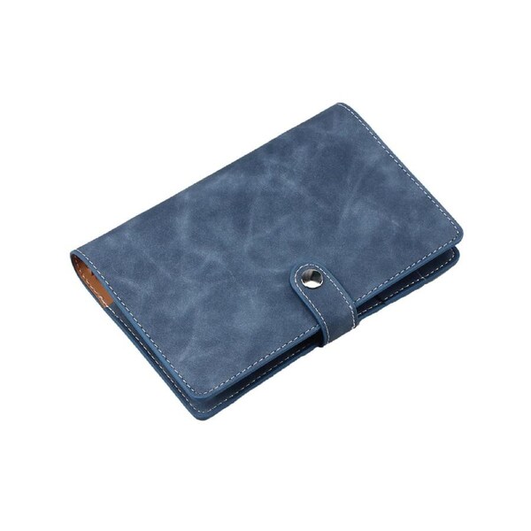 A6 Loose Leaf Binder Notebook Detachable Paper School Stationery DIY Scrapbook for Travel-Jeans Blue