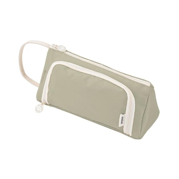 Pencil Case with Handle Smooth Zipper Polyester Compartment Design Stationery Storage Bag School Supplies -Light Green