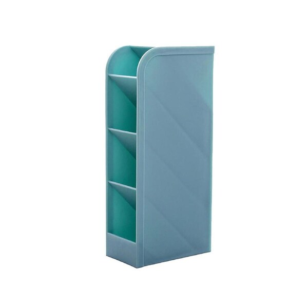 Desktop Makeup Brushes Pen Pencil Storage Box Cosmetics Organizer Holder Case-Blue