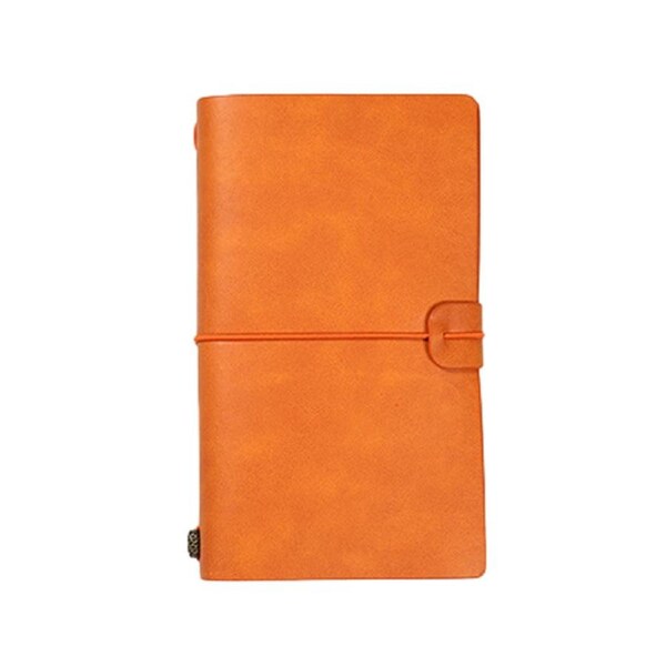 aerkesd Traveler Journal Diary Loose-leaf Notebook Pen Holder Record Book Stationery-S Orange
