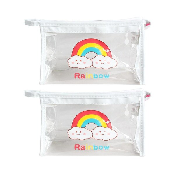 Transparent Waterproof Pencil Case Cosmetic Bag Organizer With Zipper, Transparent Triangular PVC Bag Travel