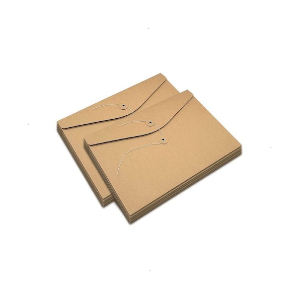 10 Pcs A4 Kraft String Envelope File Folders Organizer for Projects - Contracts - Bills
