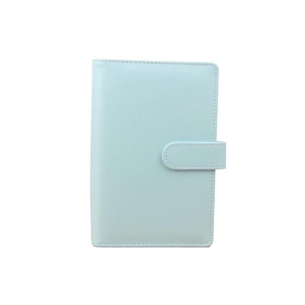6-Ring Multi-pockets Loose-Leaf Binder Cover Faux Leather Planner Diary Loose-Leaf Notebook Cover School Supplies-Blue