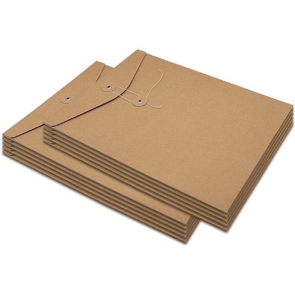 10 Pcs A4 Kraft String Envelope File Folders Organizer for Projects - Contracts - Bills