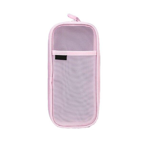 Grid Mesh Pencil Bag Clear Simple Stationery Organizer Multi-Color Pen Marker Pouch