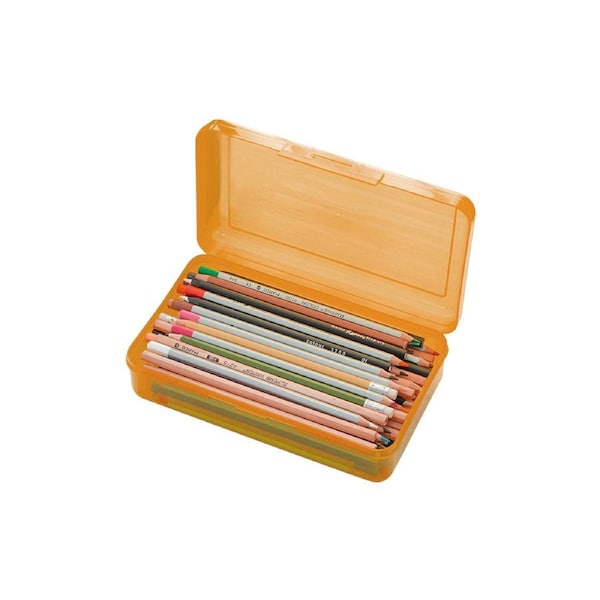 Colored Plastic Pencil Box, Large Capacity Pencil Boxs for Kids Adults, for School Office Supplies