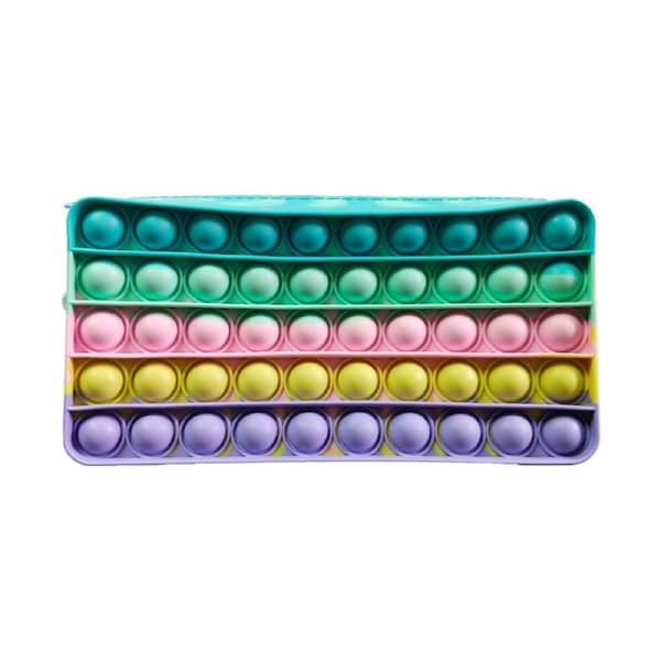 Pop Pencil case, School Supplies Pen Pouch Portable Stationery Sensory Silicone Bubble Fidget Toy