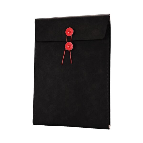PU Leather A4 File Folder Document Holder Filing Envelope Project File Portfolio with String Tie Closure 3/4 Inch Expansion