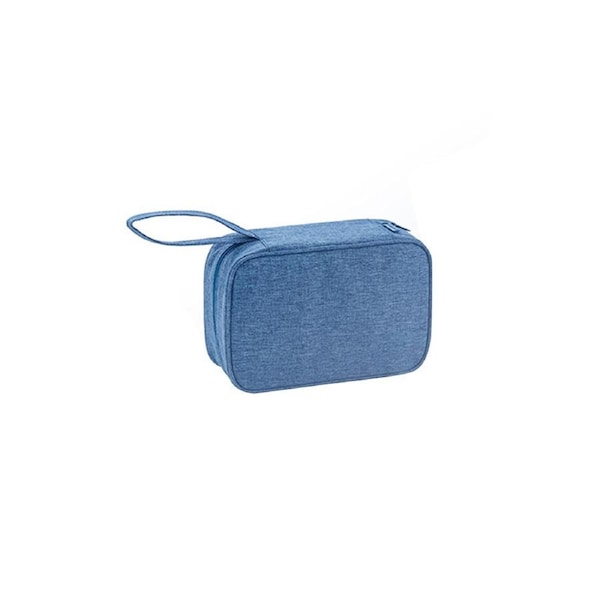 Pencil Case Wear-resistant Multifunctional Canvas Large Capacity Pencil Pouch for School-Navy
