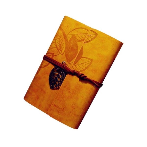 aerkesd Notebook Vintage Smooth Writting Faux Leather Diary Planner Book for Students-Yellow