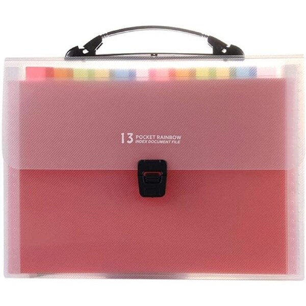 13 Pack Expanding File Folders Accordion Document Organizer, Letter A4 Paper Placstic File Folder 13 Pocket Expandable File Jackets