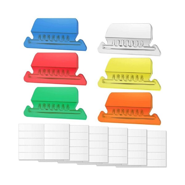 2 Inch 60 Sets Hanging File Tabs and Inserts, Colorful File Folder Labels Filing Tabs for File Identification, Easy To Read